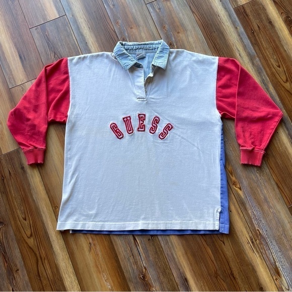 Vintage GUESS Embroidered Polo Shirt - Picture 1 of 6